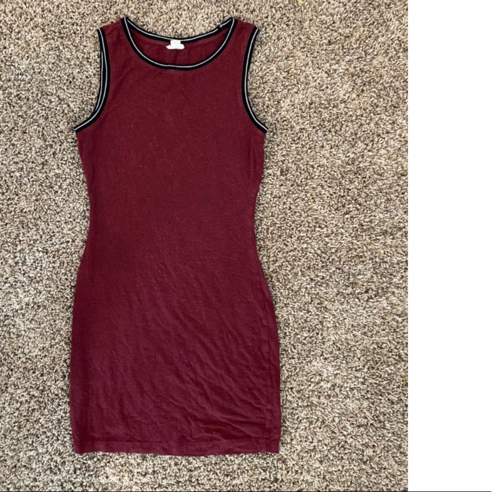 Burgundy garage bodycon dress